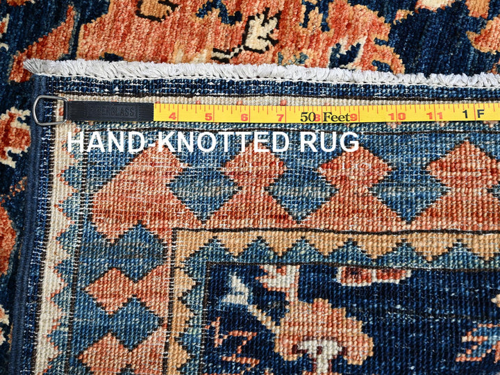 2'8" x 8'1" New Hand Knotted Blue Wool Runner Oriental Rug - MOA1022431