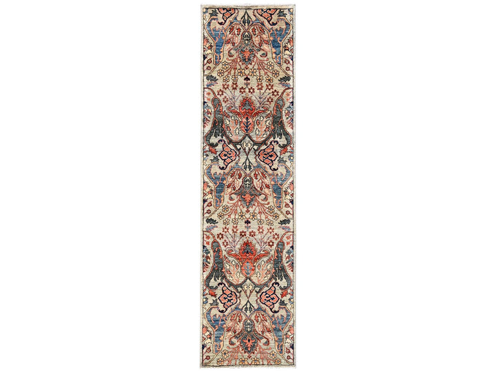 2'6" x 9'9" New Hand Knotted Green Wool Runner Oriental Rug - MOA1022432