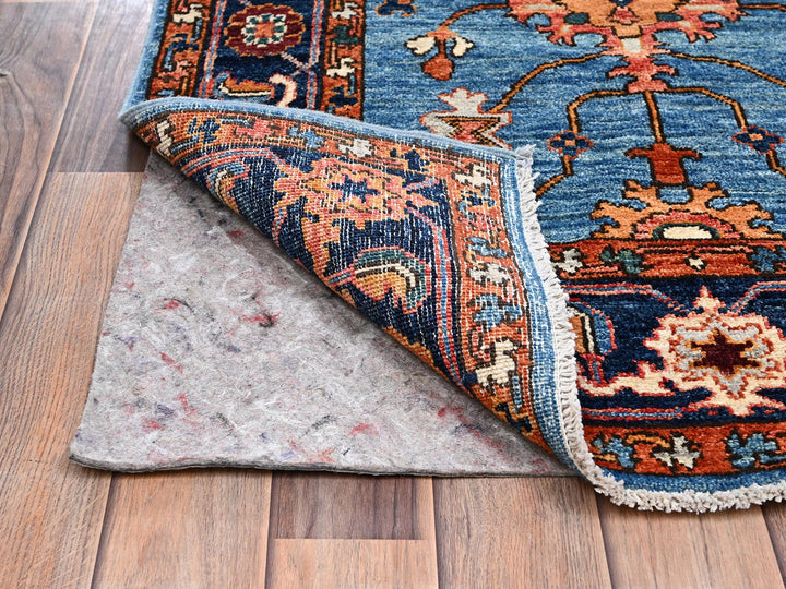 2'11" x 13'9" New Hand Knotted Blue Wool Runner Oriental Rug - MOA1022433