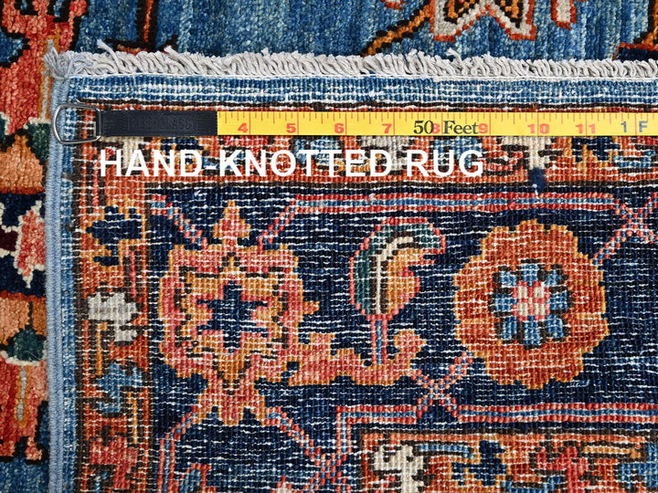 2'11" x 13'9" New Hand Knotted Blue Wool Runner Oriental Rug - MOA1022433