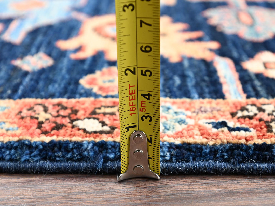 2'2" x 6'1" New Hand Knotted Blue Wool Runner Oriental Rug - MOA1022434