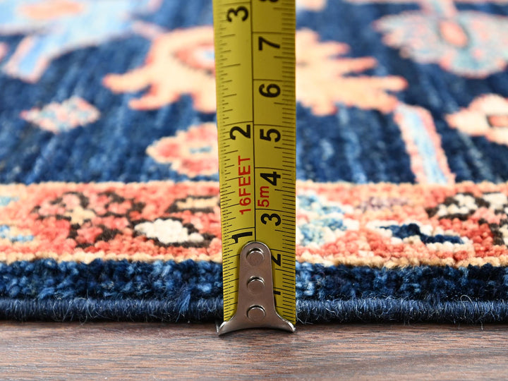 2'2" x 6'1" New Hand Knotted Blue Wool Runner Oriental Rug - MOA1022434