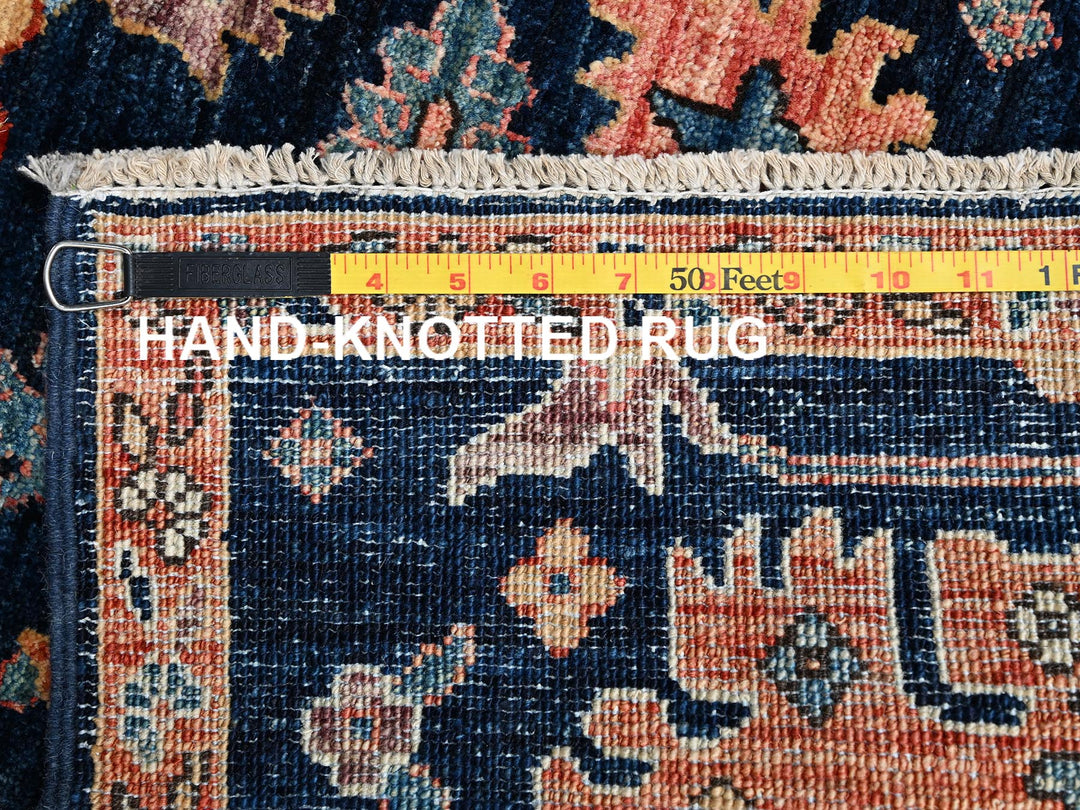 2'2" x 6'1" New Hand Knotted Blue Wool Runner Oriental Rug - MOA1022434