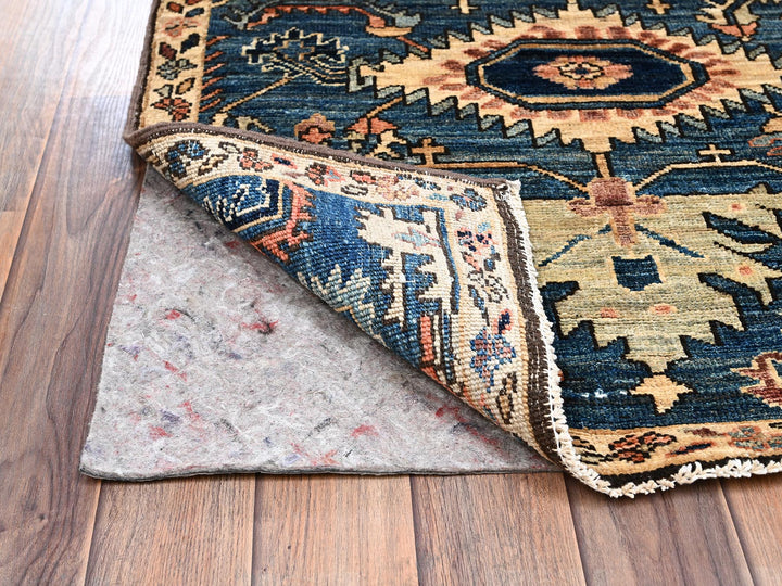 2'6" x 5'8" New Hand Knotted Blue Wool Runner Oriental Rug - MOA1022435