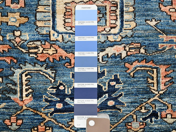 2'6" x 5'8" New Hand Knotted Blue Wool Runner Oriental Rug - MOA1022435