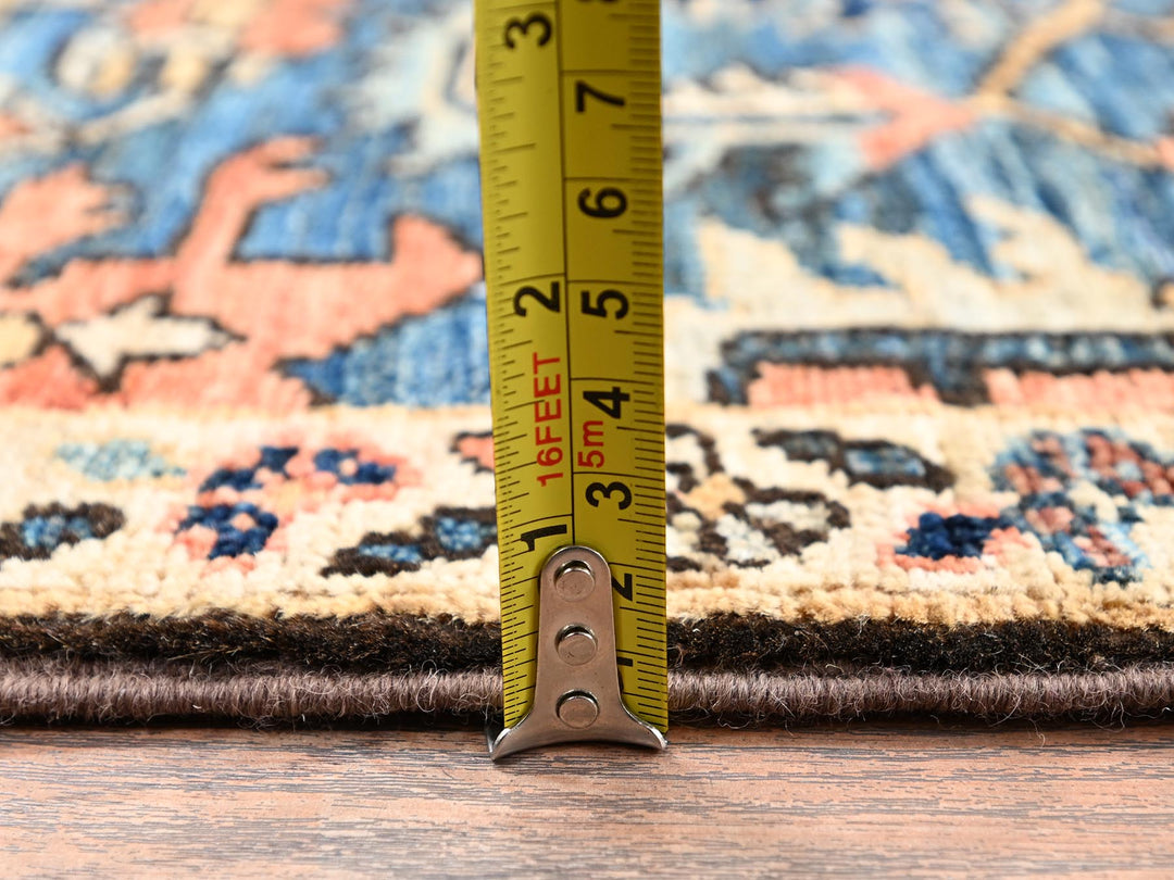 2'6" x 5'8" New Hand Knotted Blue Wool Runner Oriental Rug - MOA1022435
