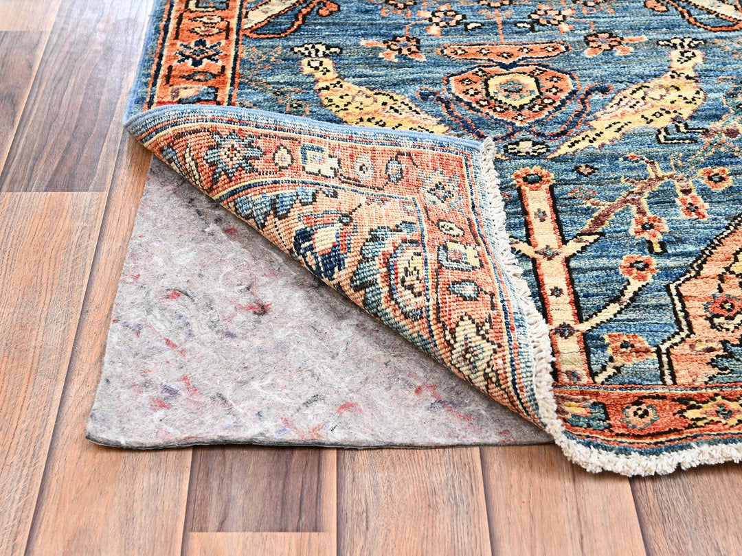 2'4" x 5'8" New Hand Knotted Blue Wool Runner Oriental Rug - MOA1022436