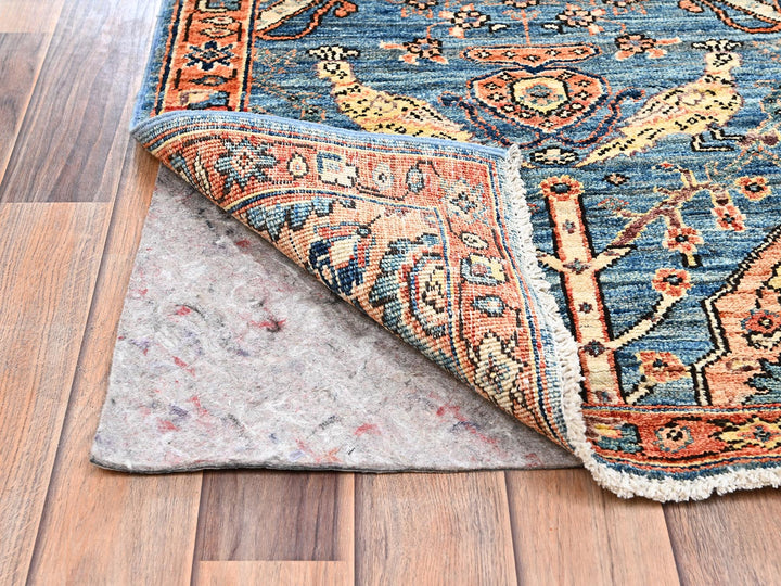 2'4" x 5'8" New Hand Knotted Blue Wool Runner Oriental Rug - MOA1022436