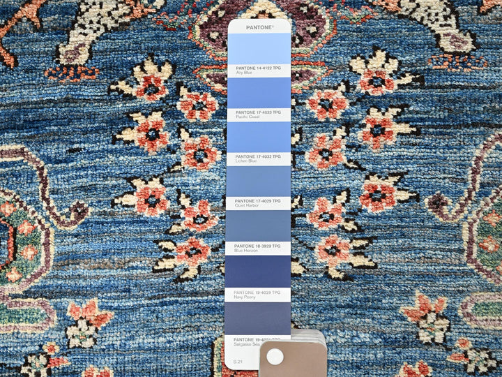 2'4" x 5'8" New Hand Knotted Blue Wool Runner Oriental Rug - MOA1022436