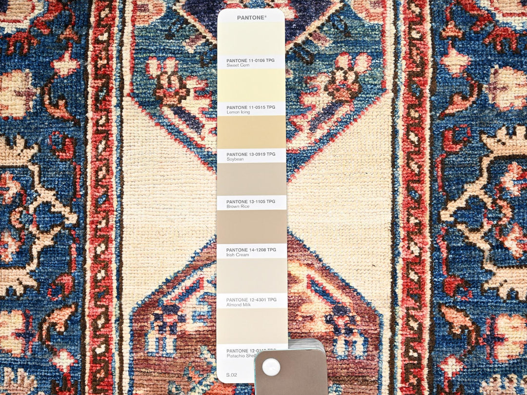 2'1" x 6'5" New Hand Knotted Ivory Wool Runner Oriental Rug - MOA1022437