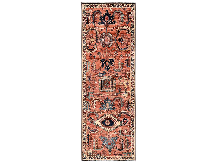 2'2" x 6'3" New Hand Knotted Orange Wool Runner Oriental Rug - MOA1022438