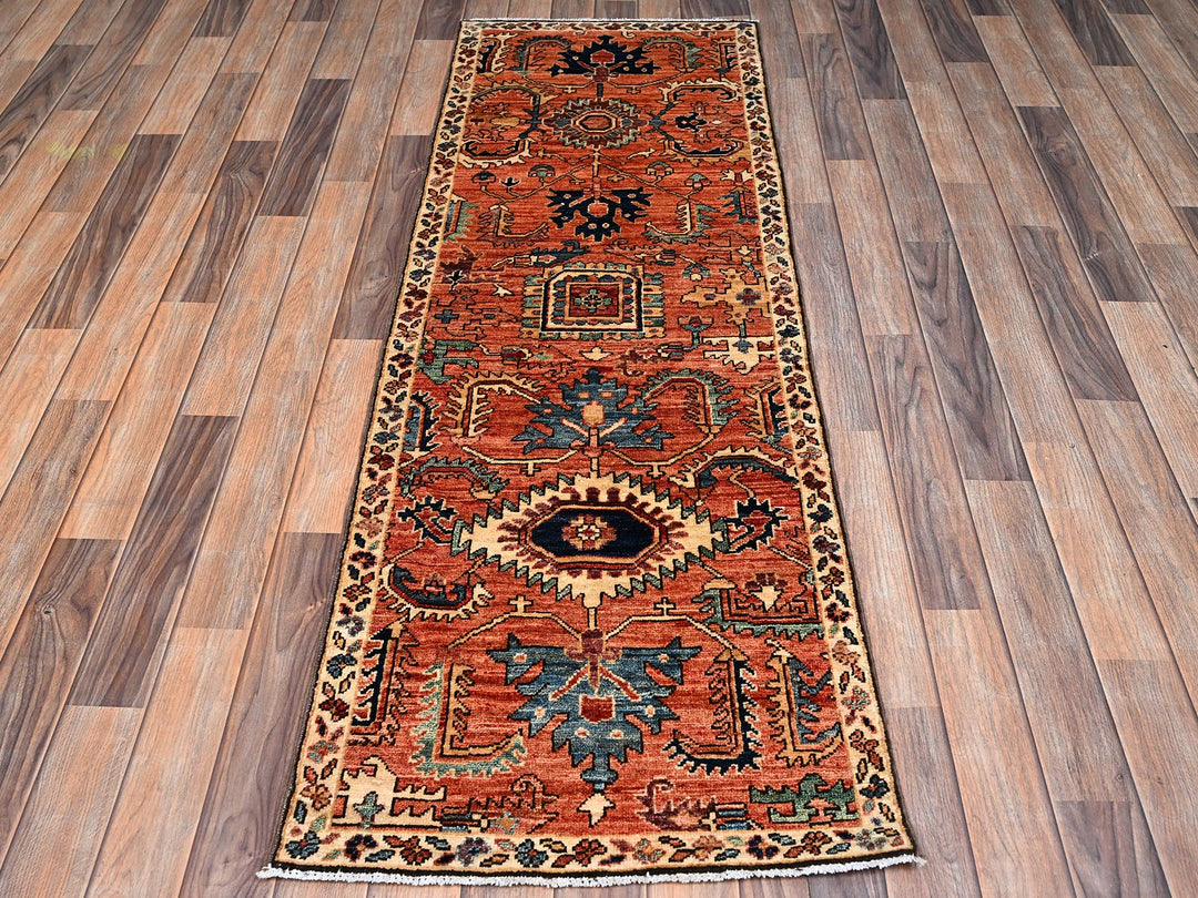 2'2" x 6'3" New Hand Knotted Orange Wool Runner Oriental Rug - MOA1022438