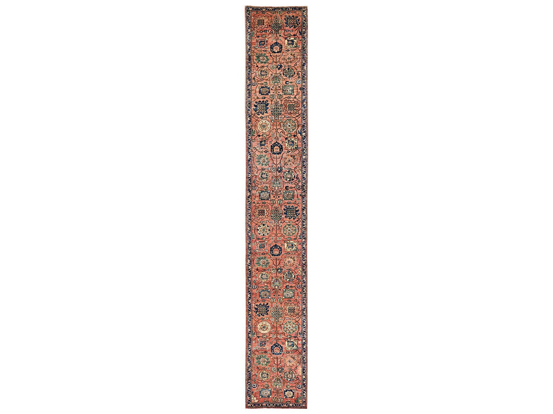 2'9" x 19'4" New Hand Knotted Orange Wool Runner Oriental Rug - MOA1022439