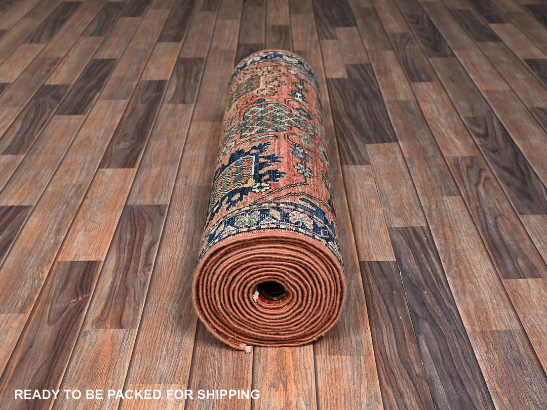 2'9" x 19'4" New Hand Knotted Orange Wool Runner Oriental Rug - MOA1022439