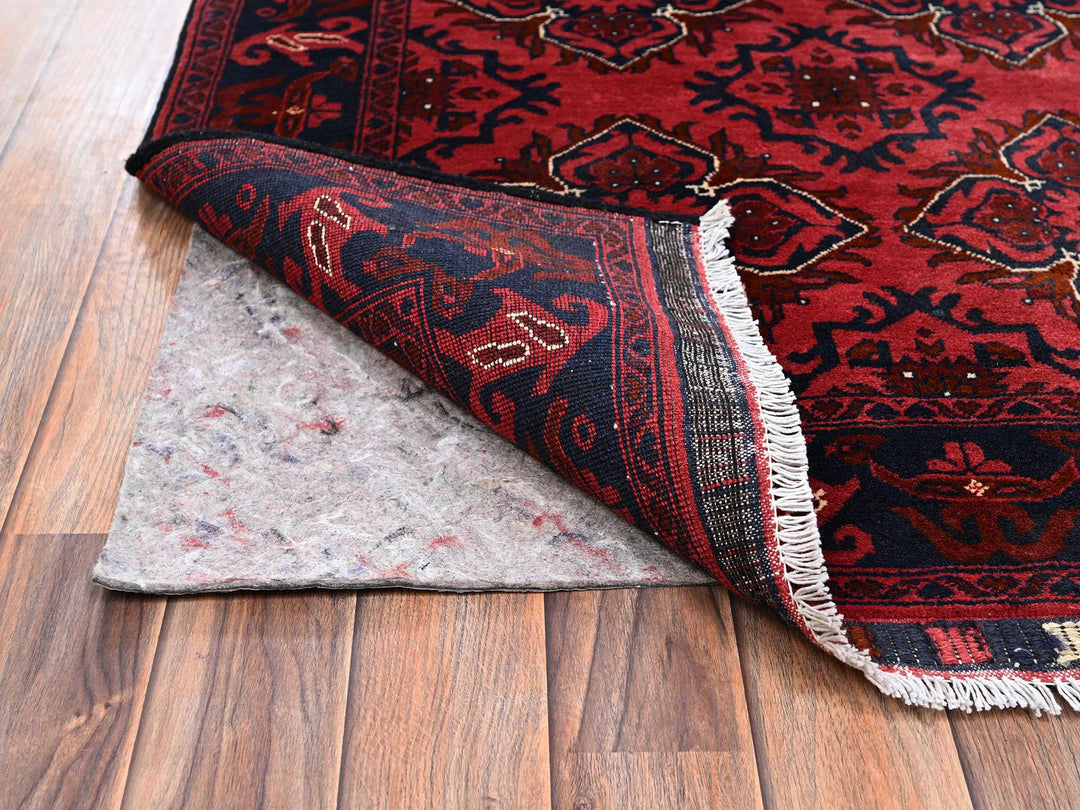 3'4" x 4'9" New Hand Knotted Red Wool Rectangle Oriental Rug - MOA1022442