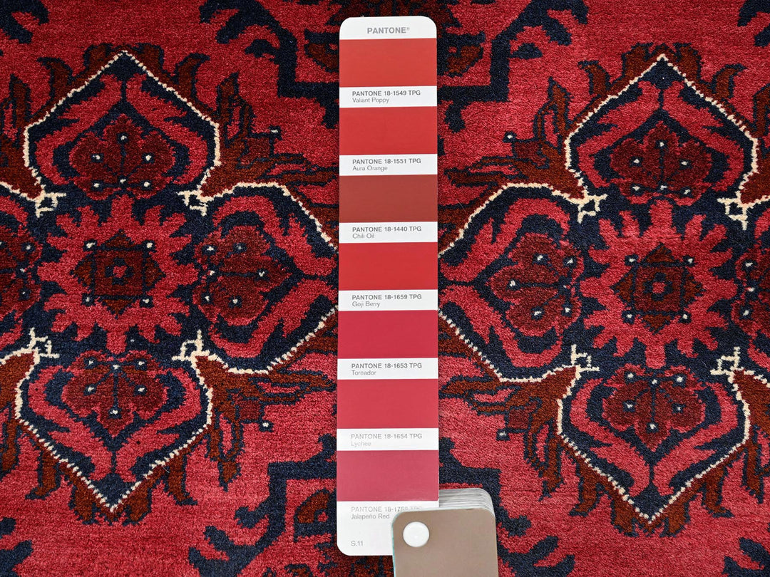 3'4" x 4'9" New Hand Knotted Red Wool Rectangle Oriental Rug - MOA1022442