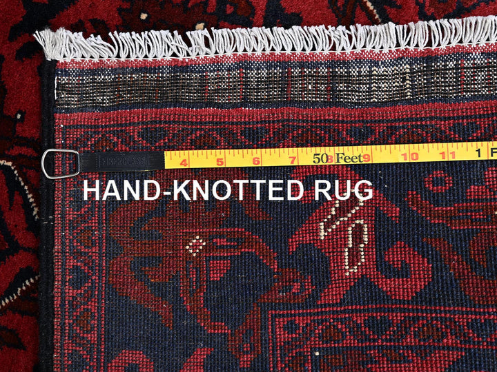 3'4" x 4'9" New Hand Knotted Red Wool Rectangle Oriental Rug - MOA1022442