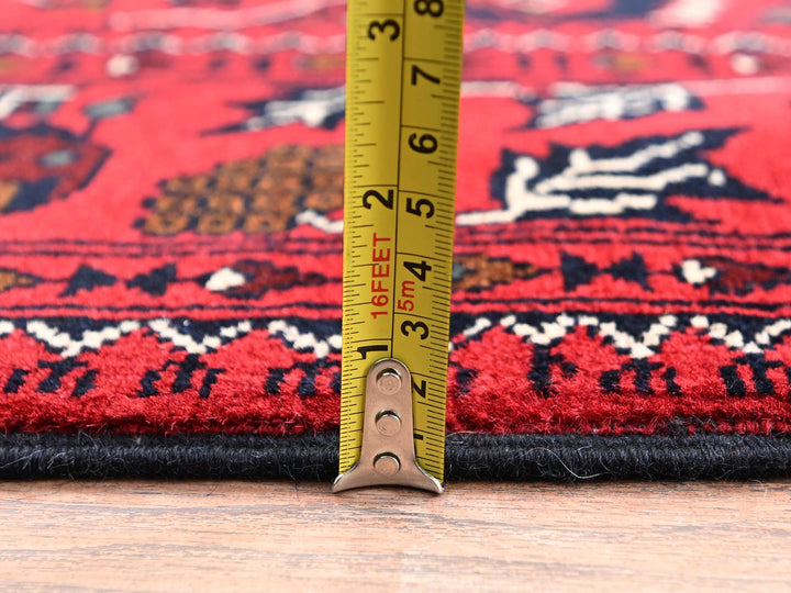 3'5" x 5'5" New Hand Knotted Red Wool Rectangle Oriental Rug - MOA1022443