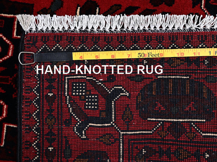 3'5" x 5'5" New Hand Knotted Red Wool Rectangle Oriental Rug - MOA1022443