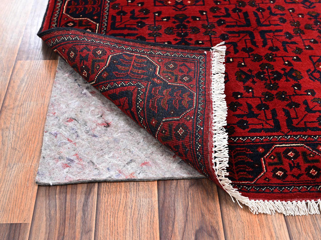 3'1" x 4'9" New Hand Knotted Red Wool Rectangle Oriental Rug - MOA1022444