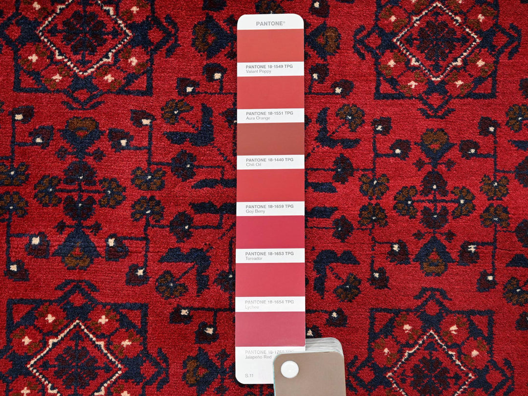 3'1" x 4'9" New Hand Knotted Red Wool Rectangle Oriental Rug - MOA1022444