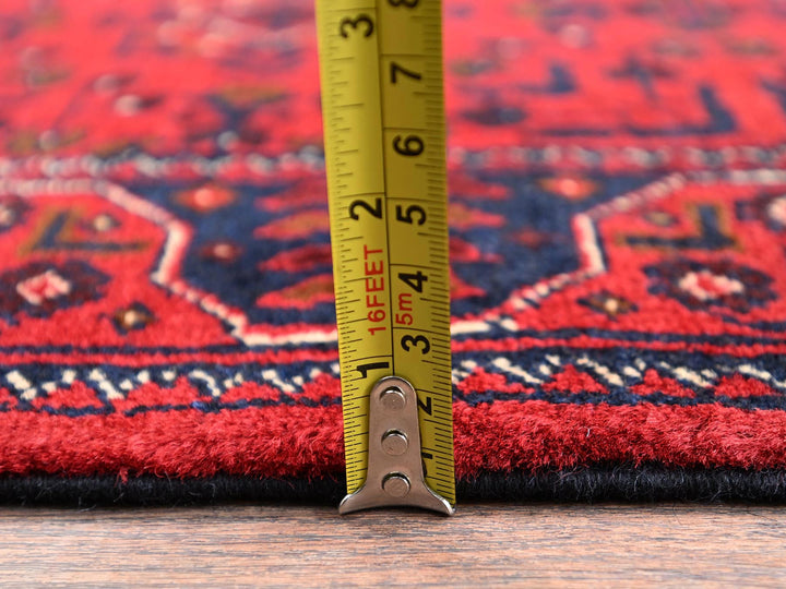 3'1" x 4'9" New Hand Knotted Red Wool Rectangle Oriental Rug - MOA1022444