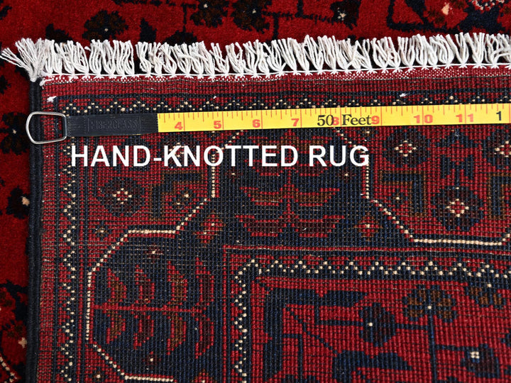 3'1" x 4'9" New Hand Knotted Red Wool Rectangle Oriental Rug - MOA1022444