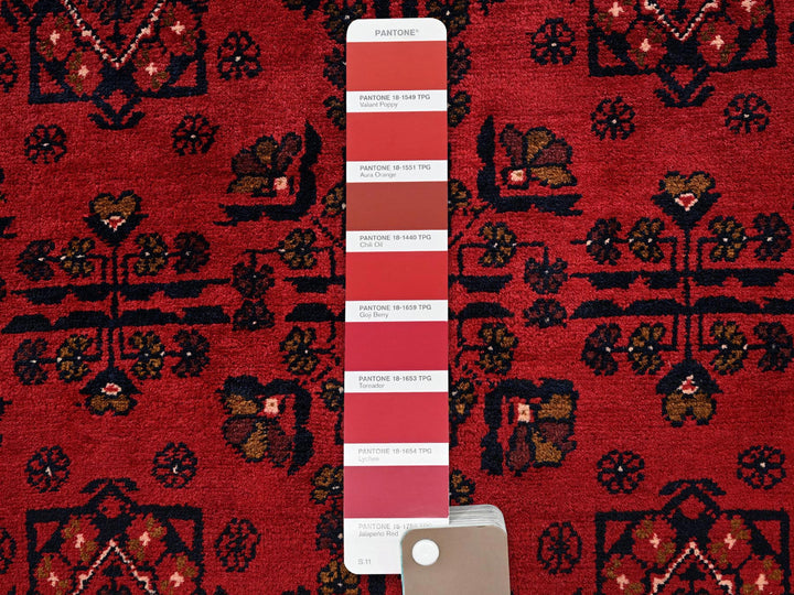 3'5" x 5'3" New Hand Knotted Red Wool Rectangle Oriental Rug - MOA1022445