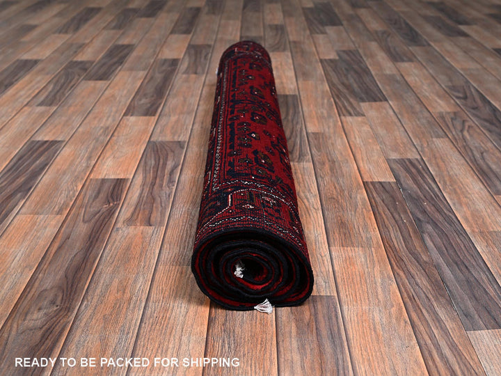 3'5" x 5'3" New Hand Knotted Red Wool Rectangle Oriental Rug - MOA1022445