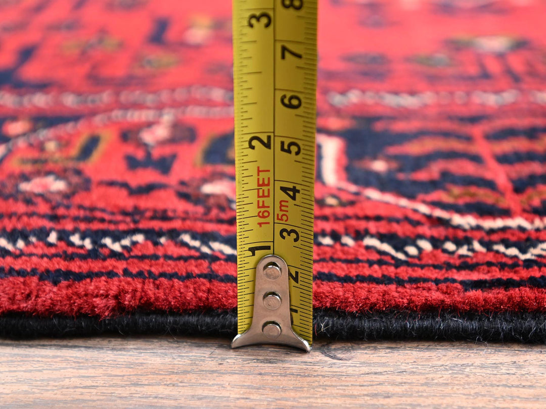 3'5" x 5'3" New Hand Knotted Red Wool Rectangle Oriental Rug - MOA1022445
