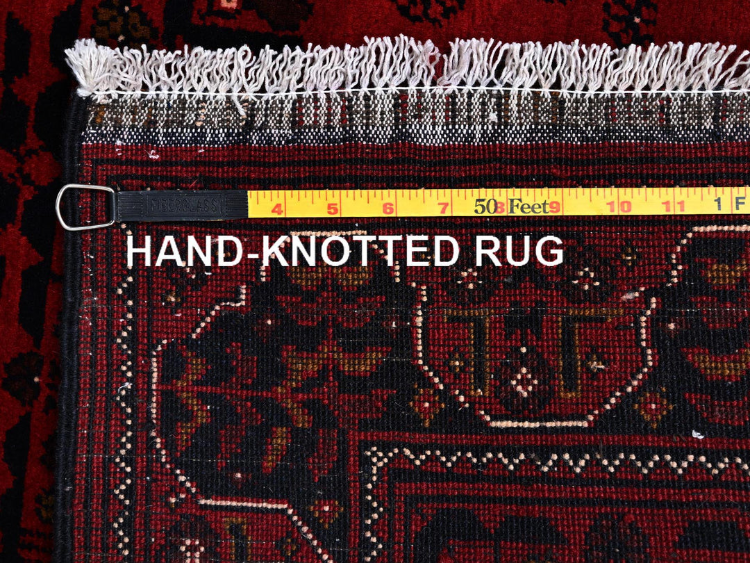 3'5" x 5'3" New Hand Knotted Red Wool Rectangle Oriental Rug - MOA1022445