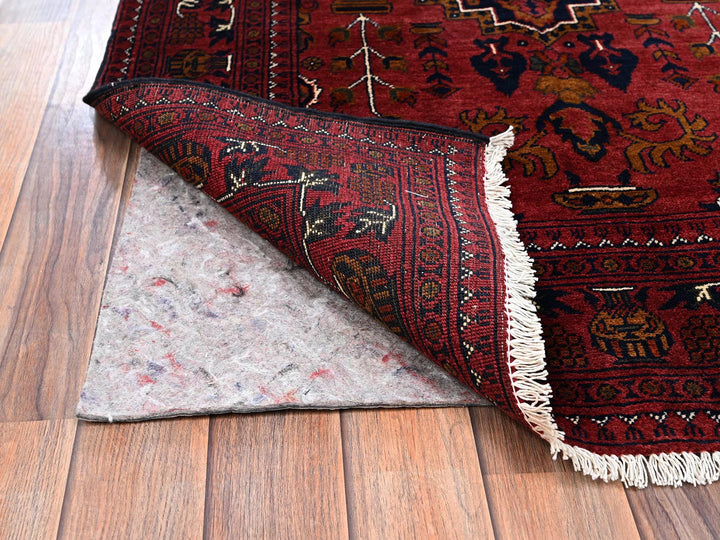 3'4" x 5'1" New Hand Knotted Red Wool Rectangle Oriental Rug - MOA1022446