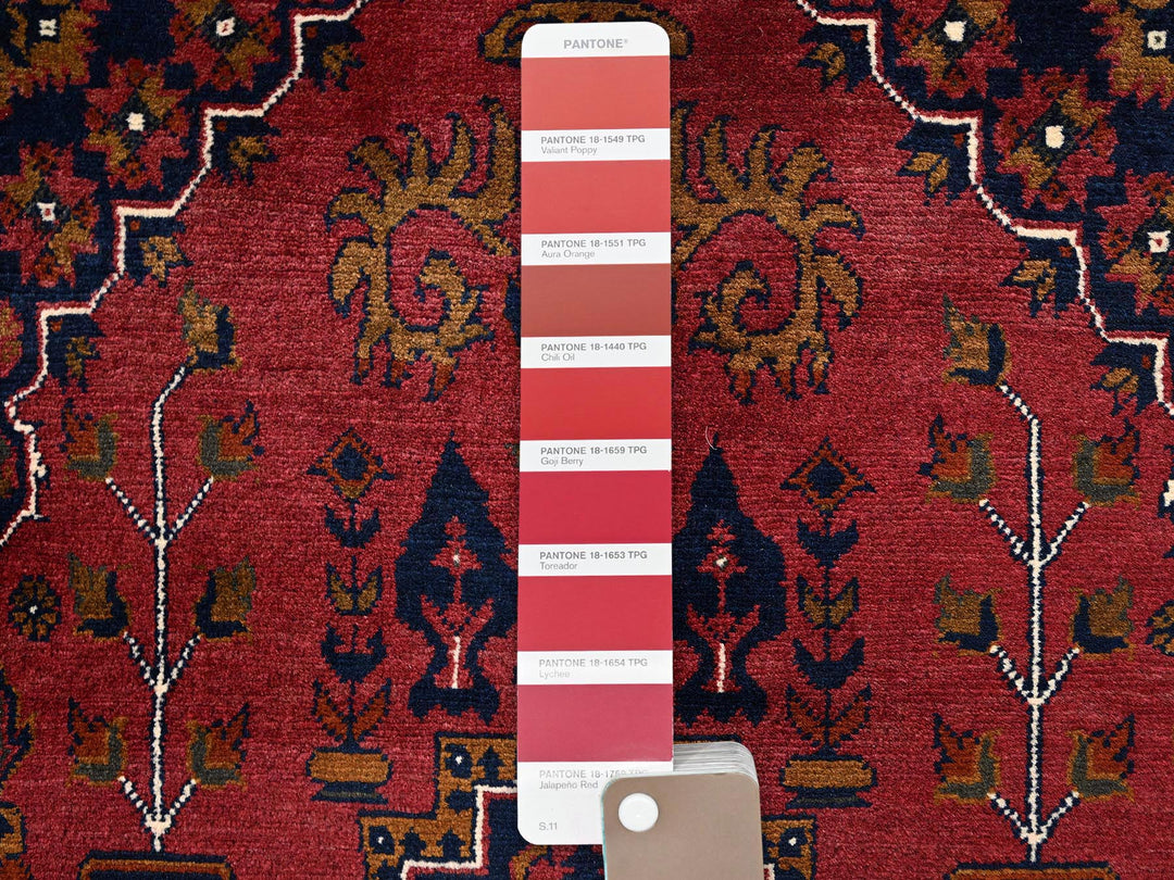 3'4" x 5'1" New Hand Knotted Red Wool Rectangle Oriental Rug - MOA1022446