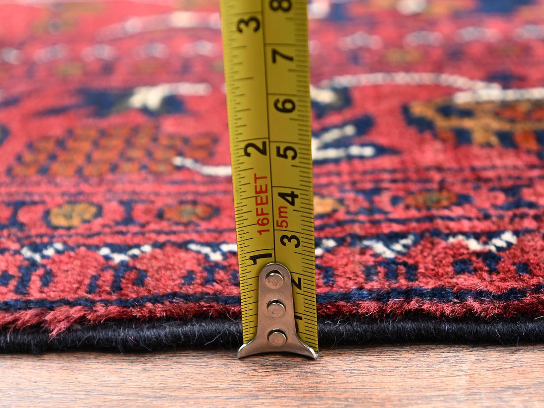 3'4" x 5'1" New Hand Knotted Red Wool Rectangle Oriental Rug - MOA1022446