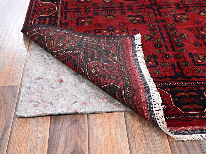 3'4" x 5'0" New Hand Knotted Red Wool Rectangle Oriental Rug - MOA1022447