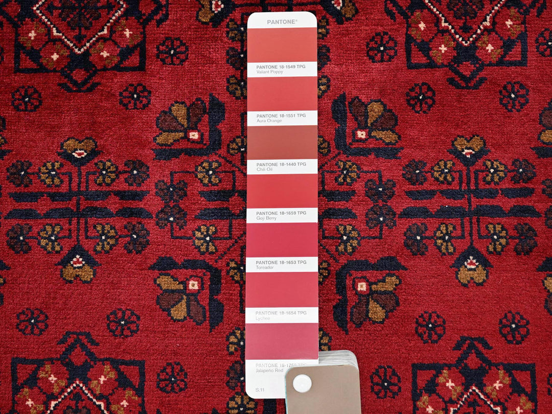 3'4" x 5'0" New Hand Knotted Red Wool Rectangle Oriental Rug - MOA1022447