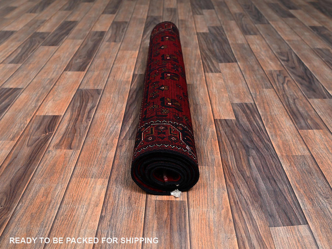 3'4" x 5'0" New Hand Knotted Red Wool Rectangle Oriental Rug - MOA1022447