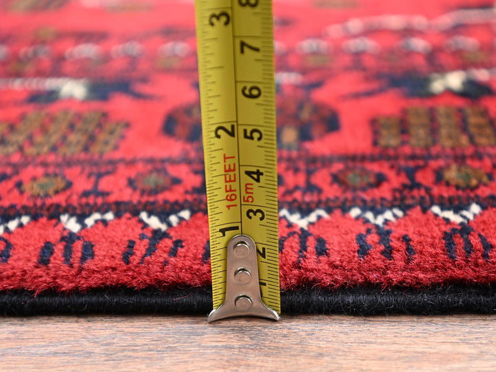 3'3" x 5'1" New Hand Knotted Red Wool Rectangle Oriental Rug - MOA1022448