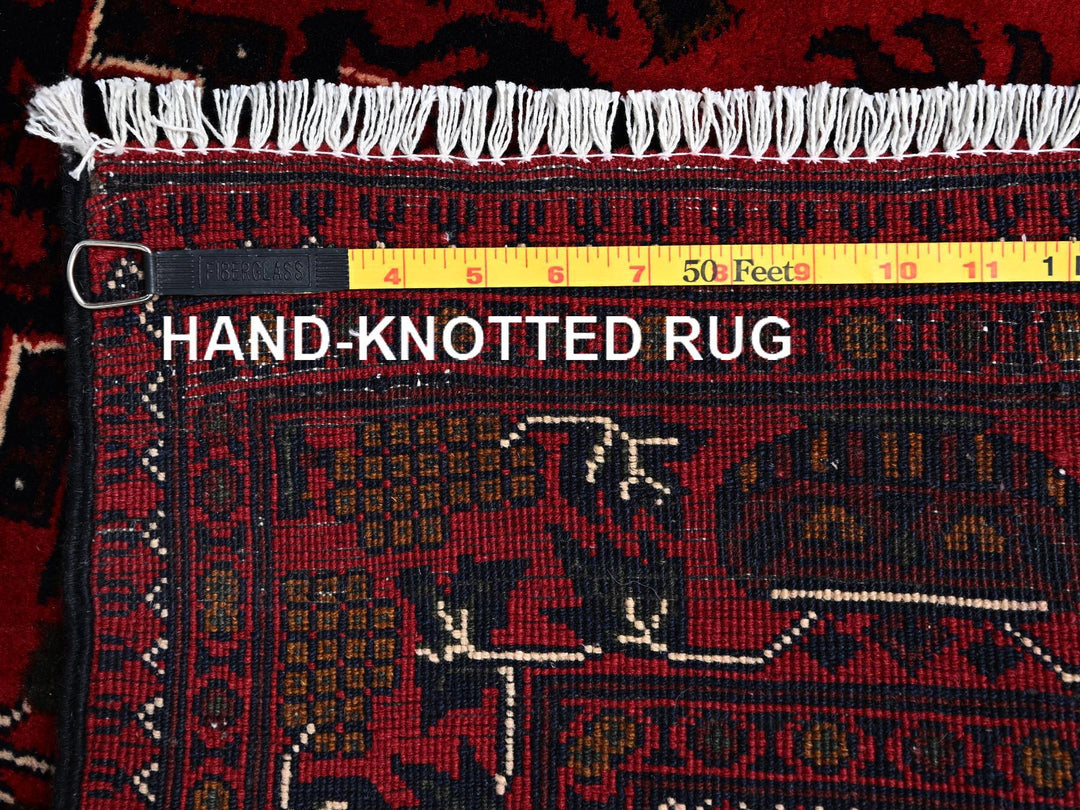 3'3" x 5'1" New Hand Knotted Red Wool Rectangle Oriental Rug - MOA1022448