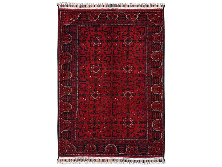 3'3" x 4'8" New Hand Knotted Red Wool Rectangle Oriental Rug - MOA1022449
