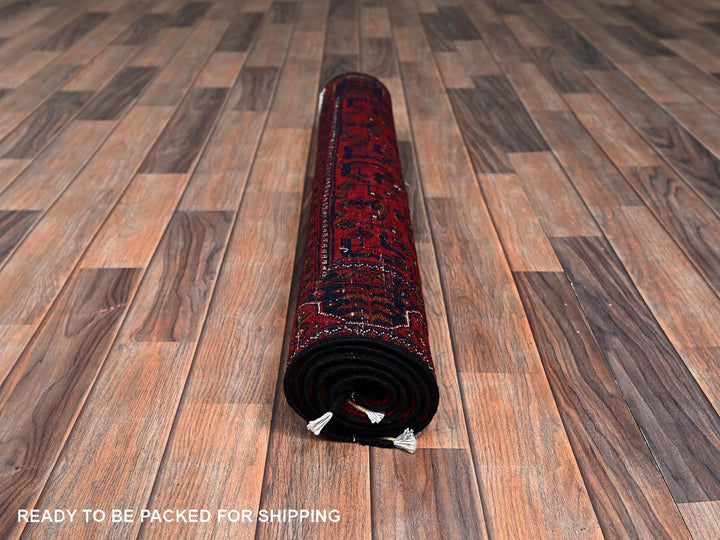 3'3" x 4'8" New Hand Knotted Red Wool Rectangle Oriental Rug - MOA1022449