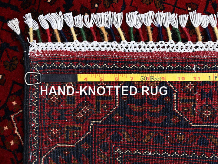 3'3" x 4'8" New Hand Knotted Red Wool Rectangle Oriental Rug - MOA1022449