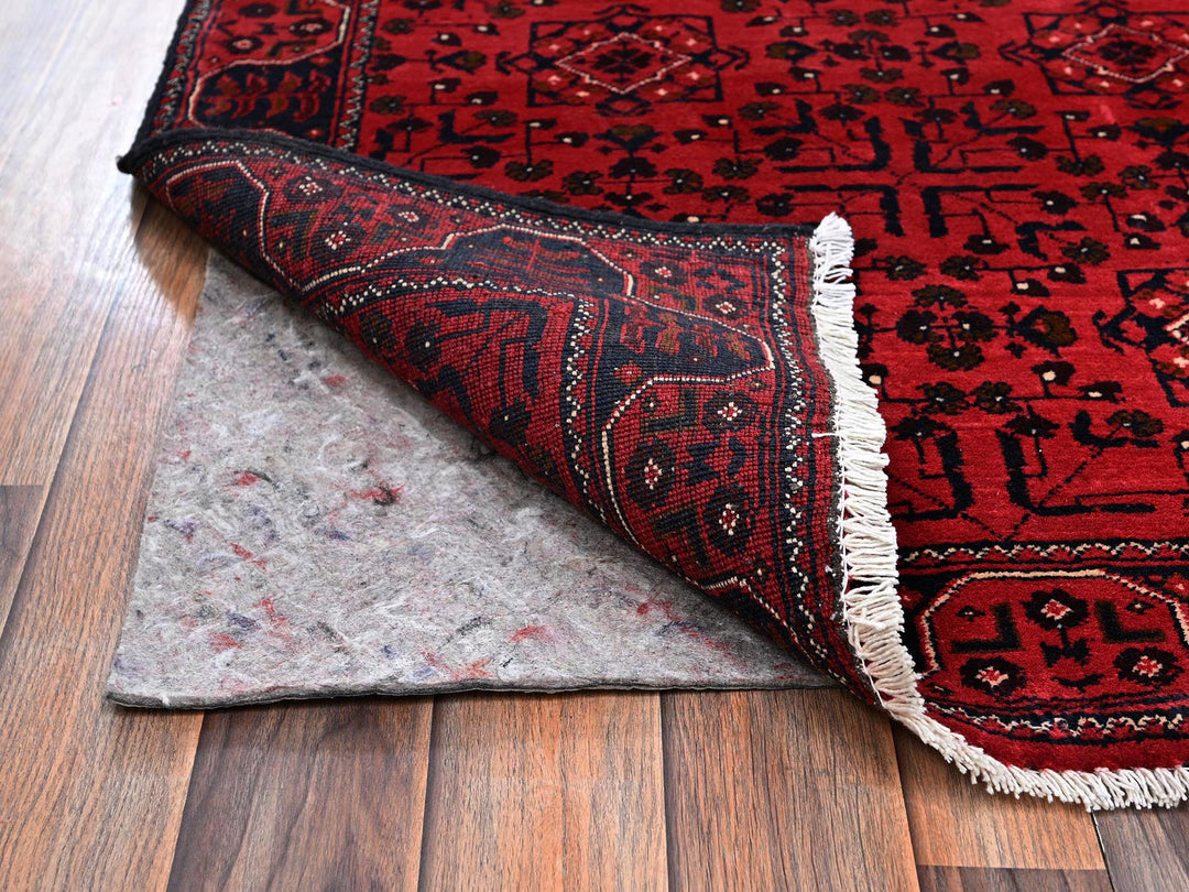 3'1" x 4'10" New Hand Knotted Red Wool Rectangle Oriental Rug - MOA1022450