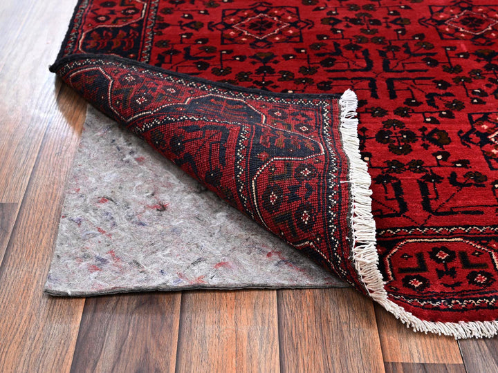 3'1" x 4'10" New Hand Knotted Red Wool Rectangle Oriental Rug - MOA1022450