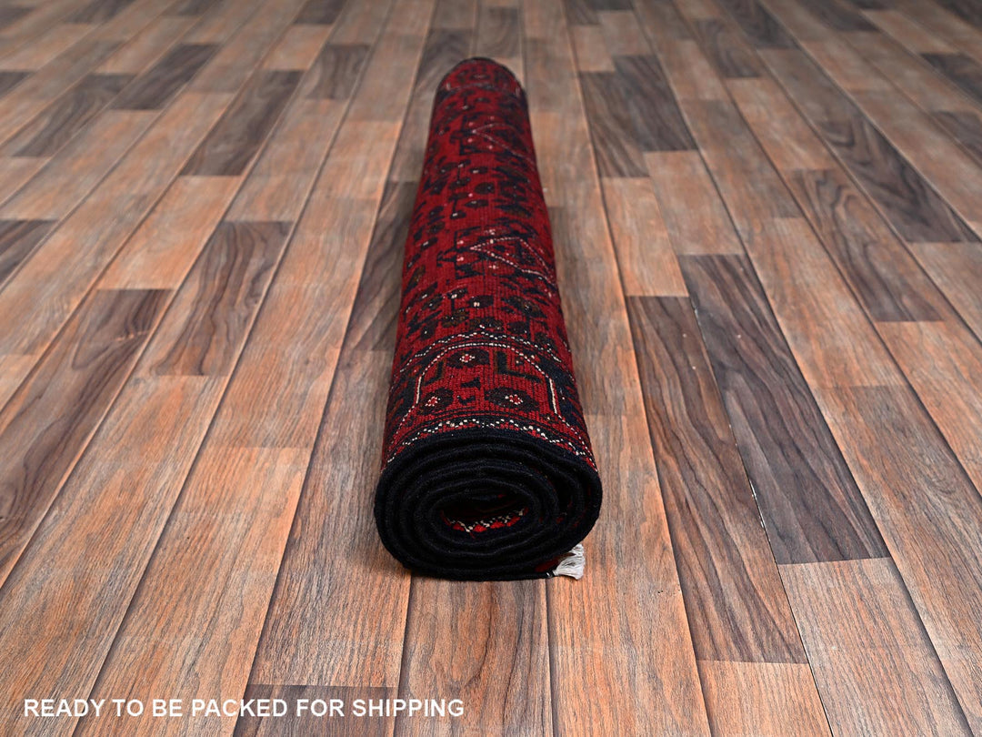 3'1" x 4'10" New Hand Knotted Red Wool Rectangle Oriental Rug - MOA1022450