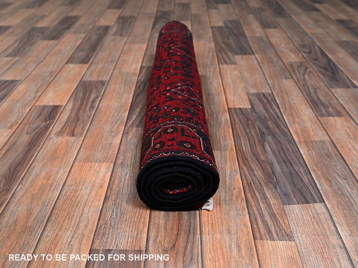 3'1" x 4'10" New Hand Knotted Red Wool Rectangle Oriental Rug - MOA1022450