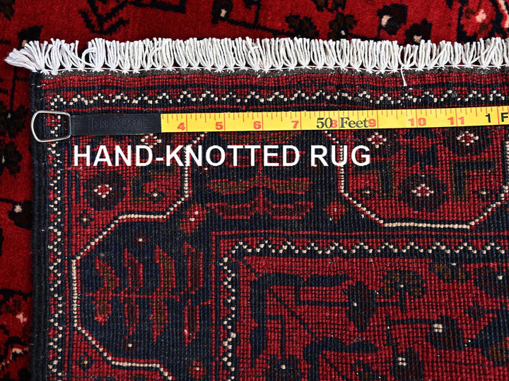 3'1" x 4'10" New Hand Knotted Red Wool Rectangle Oriental Rug - MOA1022450