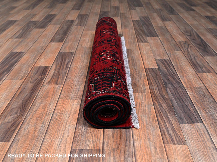 3'4" x 5'2" New Hand Knotted Red Wool Rectangle Oriental Rug - MOA1022451