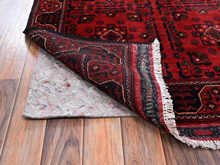 3'3" x 5'5" New Hand Knotted Red Wool Rectangle Oriental Rug - MOA1022452