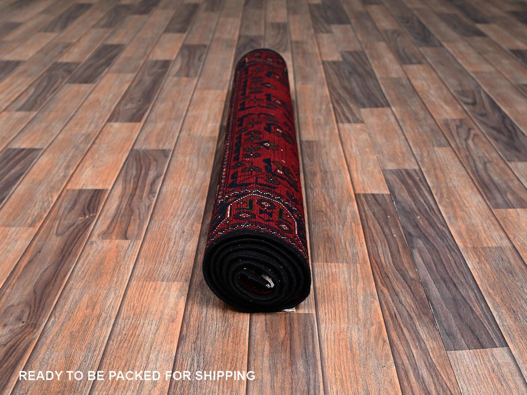 3'3" x 5'5" New Hand Knotted Red Wool Rectangle Oriental Rug - MOA1022452